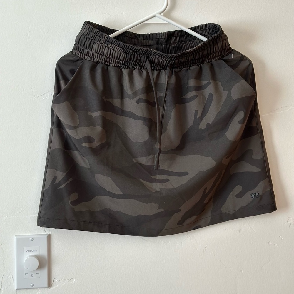 Albion Black and Gray Camouflage Mini Skirt